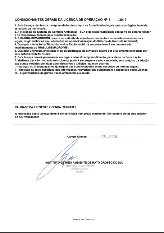 TSL Mill Operation License (Brazil)